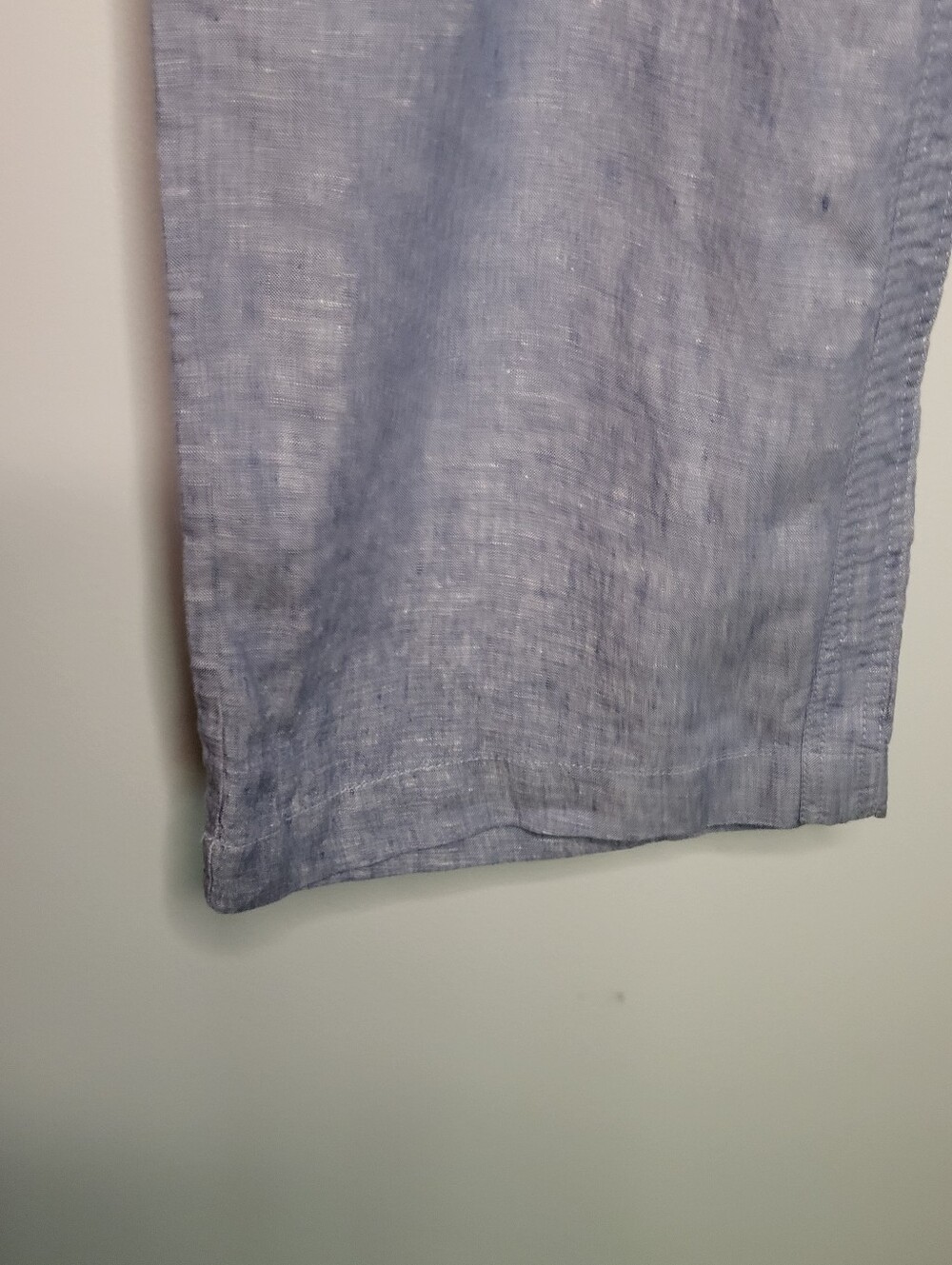Athleta Cabo Linen Wide Leg Pants Blue Chambray Size 8 - Picture 10 of 13